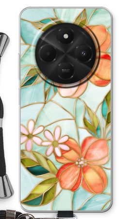 Orange stained glass flower