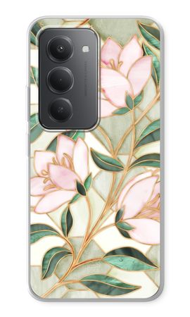 Orange stained glass flower