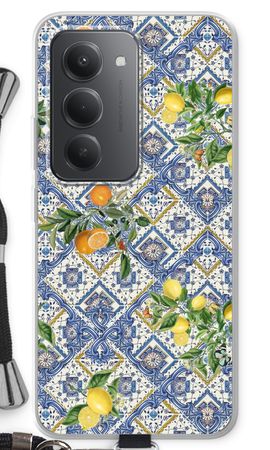 Blue tiles, lemons and oranges - small