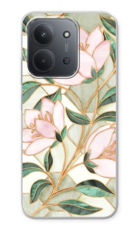 Orange stained glass flower