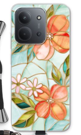 Orange stained glass flower