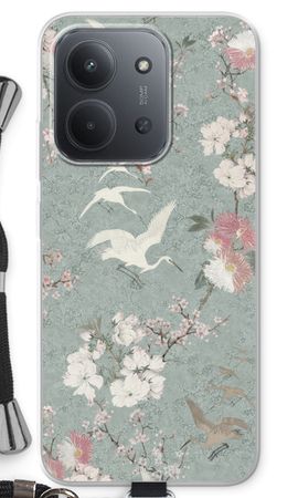 Japanese crane birds blossom