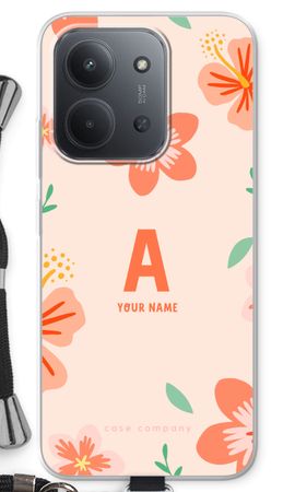 Tropical Pink Flowers Monogram