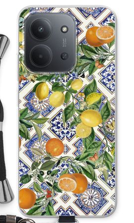 Blue tiles, lemons and oranges