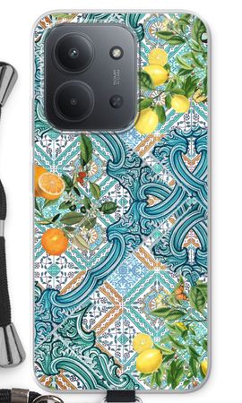 Blue tiles, lemons and oranges