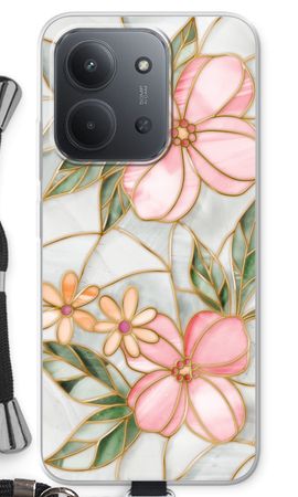 Orange stained glass flower