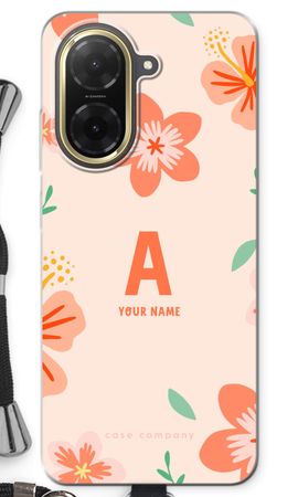 Tropical Pink Flowers Monogram