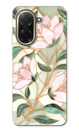 Orange stained glass flower