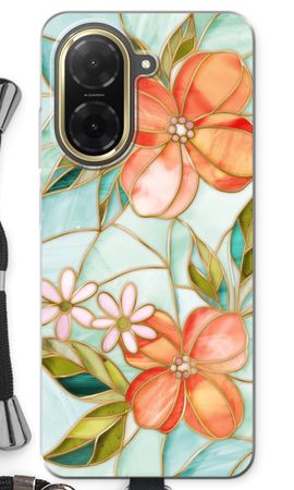 Orange stained glass flower