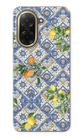 Blue tiles, lemons and oranges - small