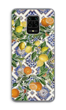 Blue tiles, lemons and oranges