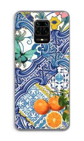 Blue tiles and oranges