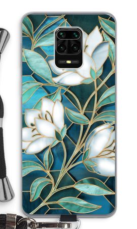 Blue stained glass flowers