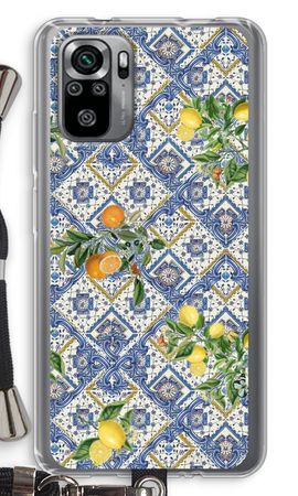 Blue tiles, lemons and oranges - small