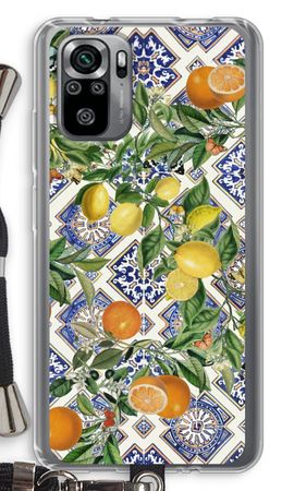 Blue tiles, lemons and oranges