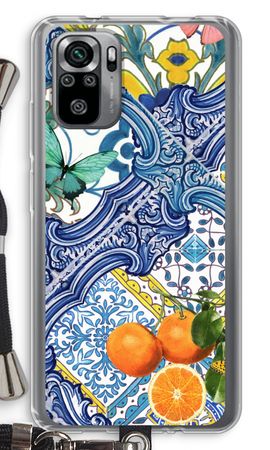 Blue tiles and oranges