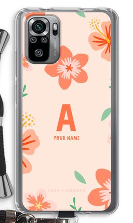 Tropical Pink Flowers Monogram