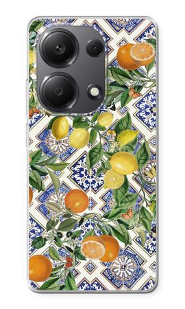 Blue tiles, lemons and oranges