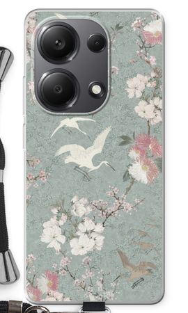 Japanese crane birds blossom