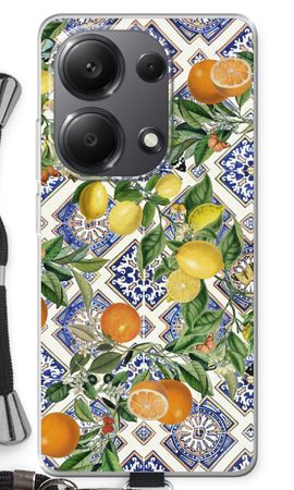 Blue tiles, lemons and oranges