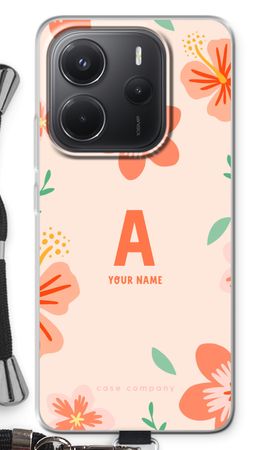 Tropical Pink Flowers Monogram