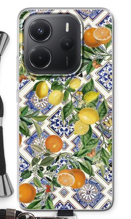 Blue tiles, lemons and oranges