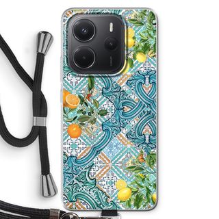 Blue tiles, lemons and oranges