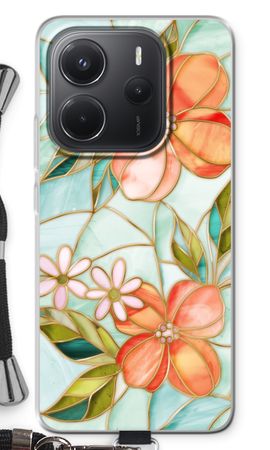 Orange stained glass flower