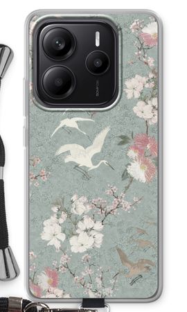 Japanese crane birds blossom