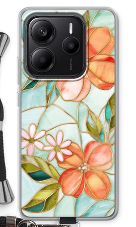 Orange stained glass flower