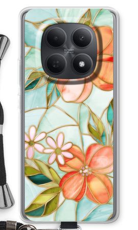 Orange stained glass flower