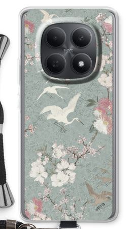 Japanese crane birds blossom