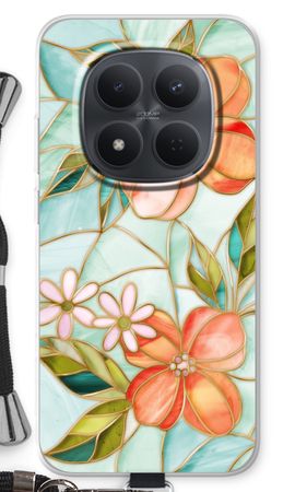 Orange stained glass flower