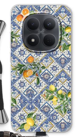 Azulejos azules, limones y naranjas - pequeños