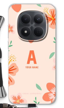 Tropical Pink Flowers Monogram