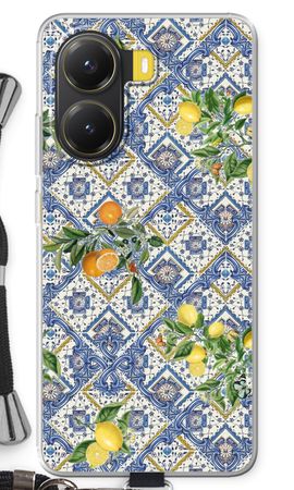 Blue tiles, lemons and oranges - small