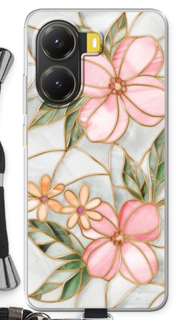 Orange stained glass flower