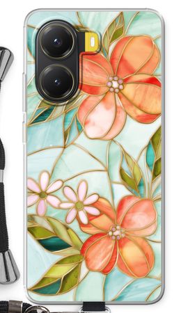 Orange stained glass flower