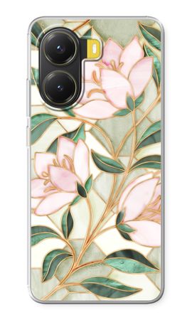 Orange stained glass flower