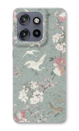 Japanese crane birds blossom