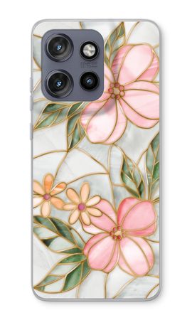 Orange stained glass flower