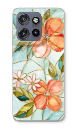 Orange stained glass flower