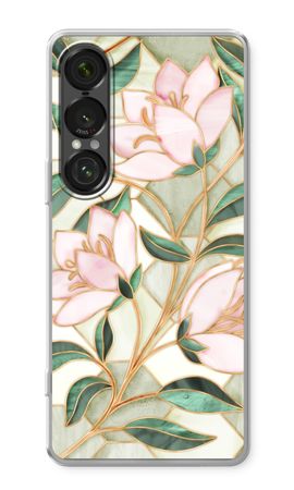 Oranje glas in lood bloem