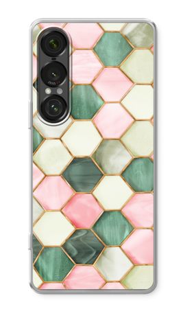 Zeshoeken in glas-in-lood