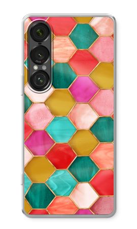 Zeshoeken in glas-in-lood