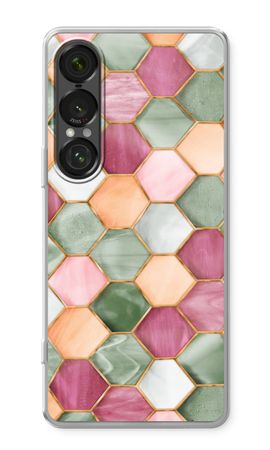 Zeshoeken in glas-in-lood