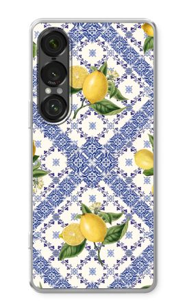 Blue tiles and lemons