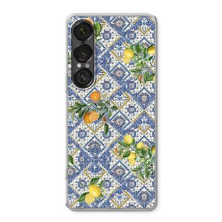 Blue tiles, lemons and oranges - small