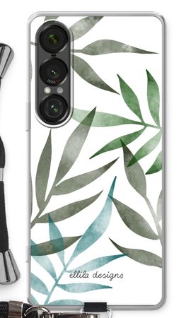 Tropical watercolor leaves