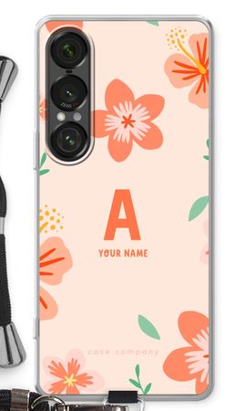 Tropical Pink Flowers Monogram